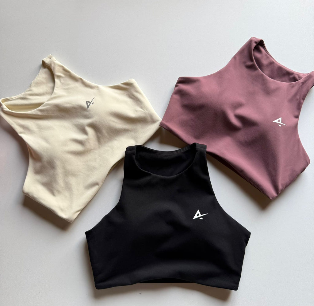 High neck sport bra
