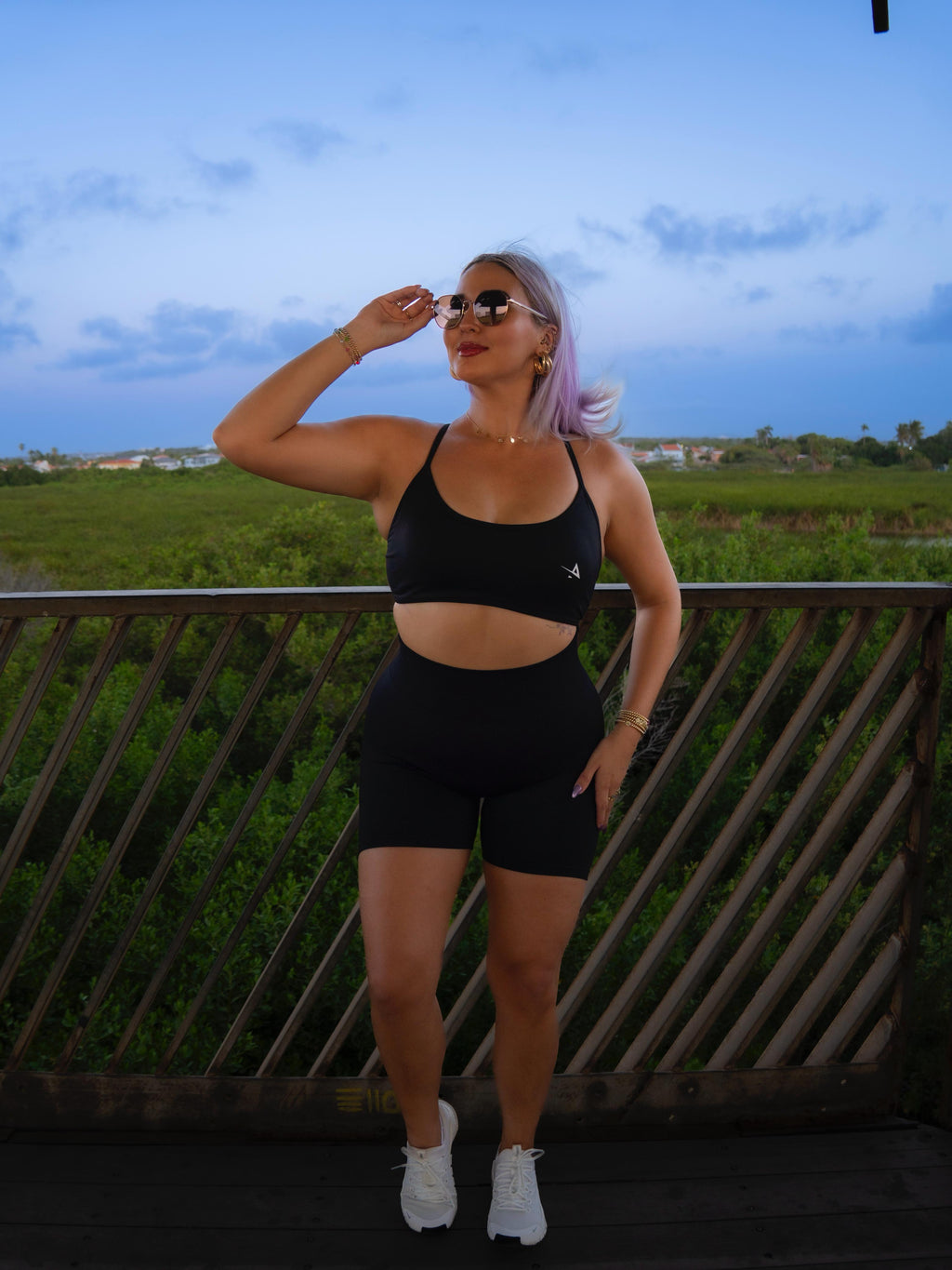 Criss cross sports bra